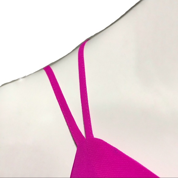 bebe Fuchsia Pink Deep V Neck Mini Dress, Size 00 - Picture 6 of 9